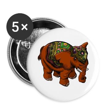 elephant - Buttons large 2.2''/56 mm (5-pack) - white - Front