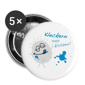 Kleckern statt klotzen - Buttons groß 56 mm (5er Pack) - Weiß - Vorne