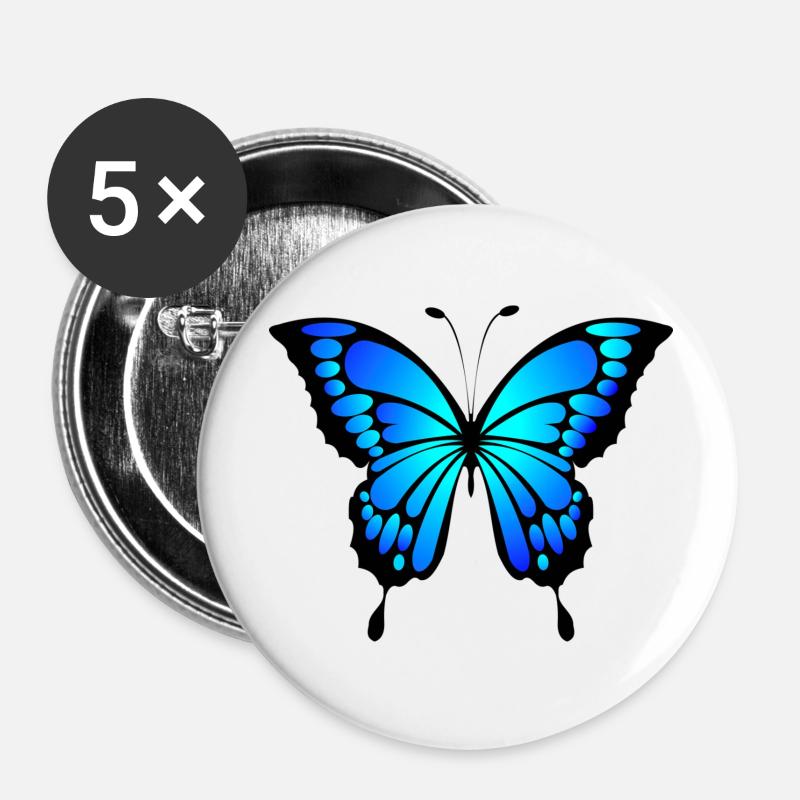 Butterfly - Buttons large 2.2''/56 mm (5-pack) - white