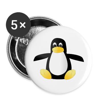 penguin202 - Buttons groß 56 mm (5er Pack) - Weiß - Vorne