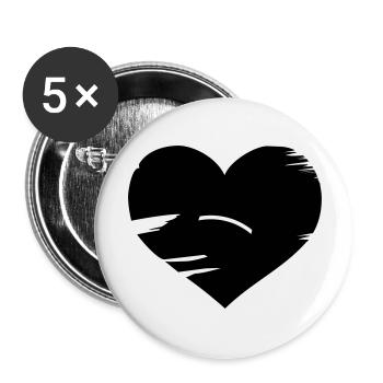 I love Brasil - Brazil flag heart - Buttons large 2.2''/56 mm (5-pack) - white - Front