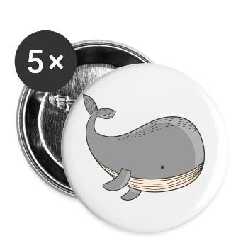 Wal - Buttons groß 56 mm (5er Pack) - Weiß - Vorne