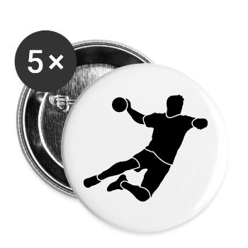 Handballer Handball - Buttons groß 56 mm (5er Pack) - Weiß - Vorne