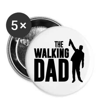 the walking dad, Vatertag - Buttons groß 56 mm (5er Pack) - Weiß - Vorne