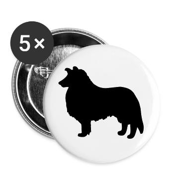 Collie Dog - Buttons large 2.2''/56 mm (5-pack) - white - Front