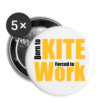 cerf-volant - Lot de 5 grands badges (56 mm) - blanc - Devant