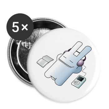 Bunny chill - Buttons large 2.2''/56 mm (5-pack) - white - Front