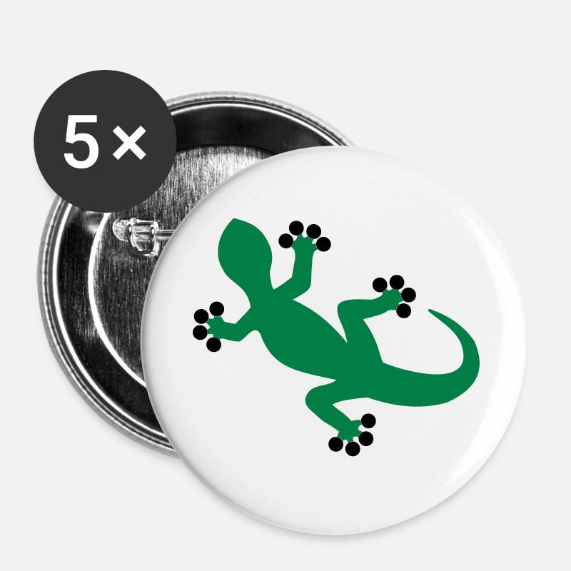 Gecko / Lizard - Buttons large 2.2''/56 mm (5-pack) - white