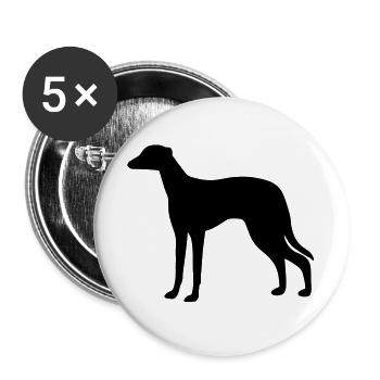 Greyhound Dog - Buttons large 2.2''/56 mm (5-pack) - white - Front