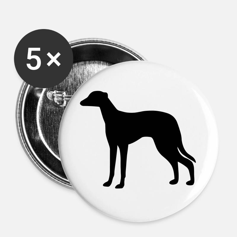 Greyhound Dog - Buttons large 2.2''/56 mm (5-pack) - white