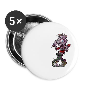 The Drawing Dead 01xa - Lot de 5 grands badges (56 mm) - blanc - Devant
