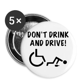 Don't drink when you start rolling with your wheelchair # - Buttons large 2.2''/56 mm (5-pack) - white - Front