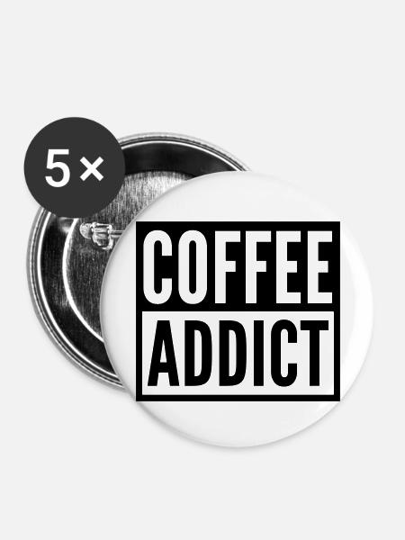 coffee addict - Buttons groß 56 mm (5er Pack) - Weiß
