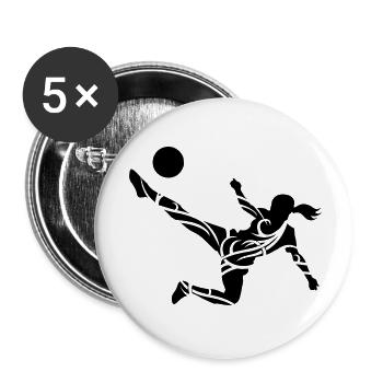 Soccer female eu - Buttons large 2.2''/56 mm (5-pack) - white - Front
