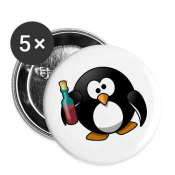 Pinguin Alkohol - Buttons groß 56 mm (5er Pack) - Weiß - Vorne