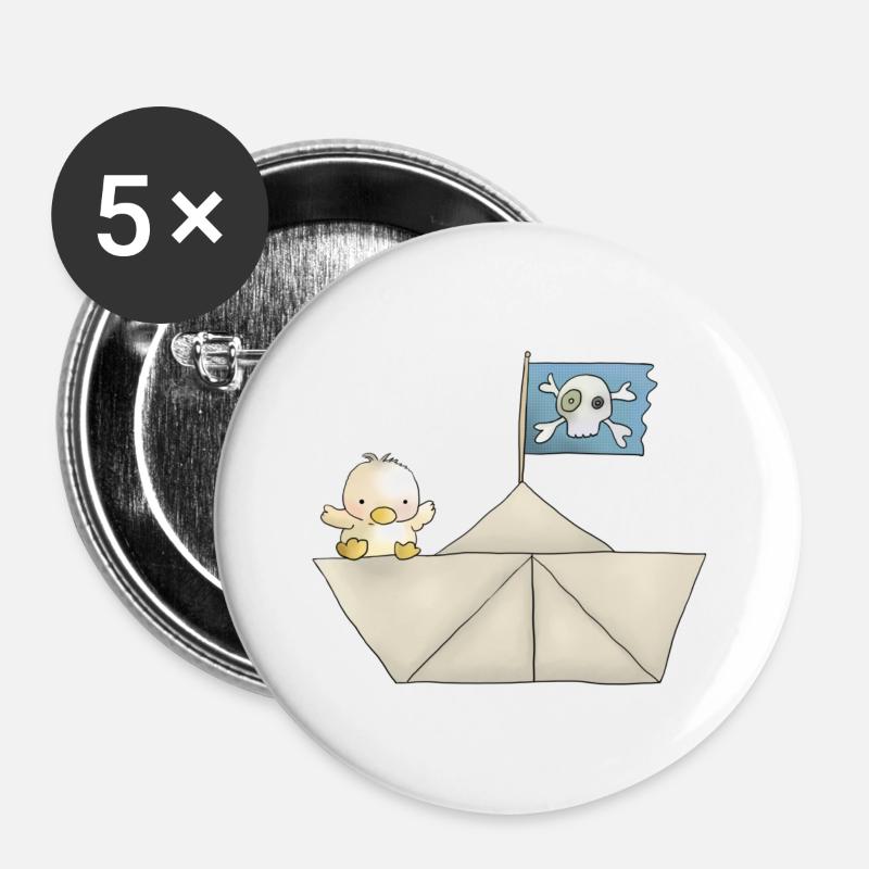 Kleiner Seeräuber - Buttons groß 56 mm (5er Pack) - Weiß