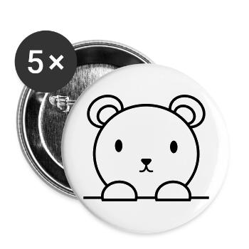 Bär - Buttons groß 56 mm (5er Pack) - Weiß - Vorne