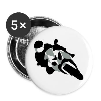 bayernbike2farb - Buttons groß 56 mm (5er Pack) - Weiß - Vorne