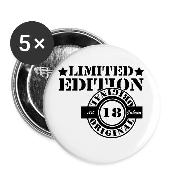 18. Geburtstag ,Volljährig , org.lim.(25) - Buttons groß 56 mm (5er Pack) - Weiß - Vorne