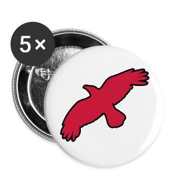 raben krähen mystisch vogel fliegen raven mystical - Buttons groß 56 mm (5er Pack) - Weiß - Vorne