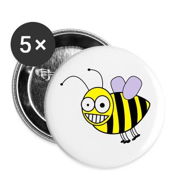 biene - Buttons groß 56 mm (5er Pack) - Weiß - Vorne