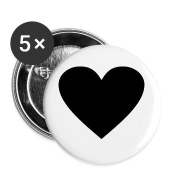 Black Heart Awesomeelement - Buttons large 2.2''/56 mm (5-pack) - white - Front