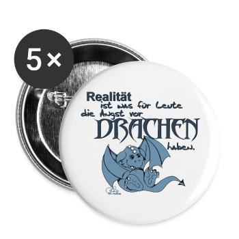 Realität ist... - Buttons groß 56 mm (5er Pack) - Weiß - Vorne