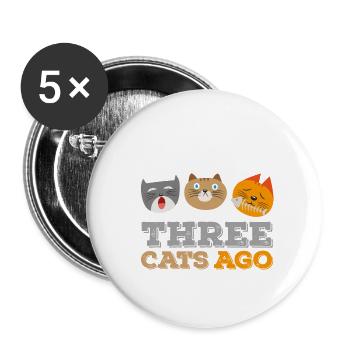 Cat Cats Kitty Meow Gift - Buttons large 2.2''/56 mm (5-pack) - white - Front