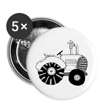 Chic tractor - tractors - tractor - Bulldog - Buttons large 2.2''/56 mm (5-pack) - white - Front