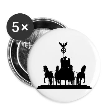 Quadriga vom Brandenburger Tor - Buttons groß 56 mm (5er Pack) - Weiß - Vorne