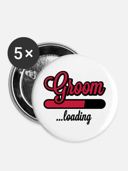 Groom loading - Buttons groß 56 mm (5er Pack) - Weiß