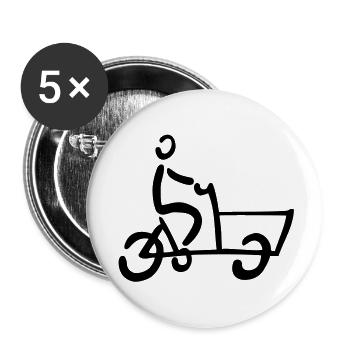 Bakfiets Lastenrad Fahrrad - Buttons groß 56 mm (5er Pack) - Weiß - Vorne