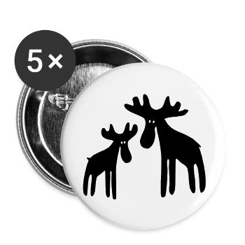 Rentier - Buttons groß 56 mm (5er Pack) - Weiß - Vorne