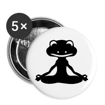 Frog Yogi - Lot de 5 grands badges (56 mm) - blanc - Devant