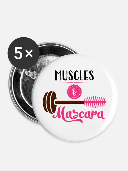 Fitness - Buttons groß 56 mm (5er Pack) - Weiß