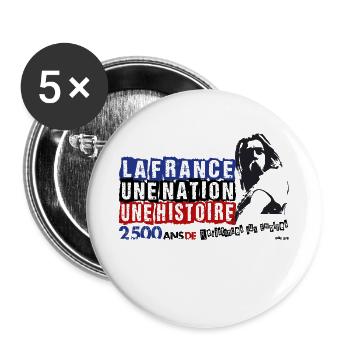 Vercingétorix - Lot de 5 grands badges (56 mm) - blanc - Devant