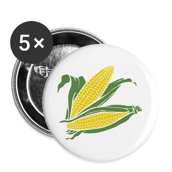 Korngrafik Gelbgrün - Buttons groß 56 mm (5er Pack) - Weiß - Vorne