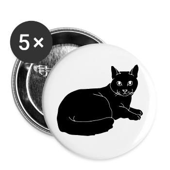 cat - Buttons groß 56 mm (5er Pack) - Weiß - Vorne