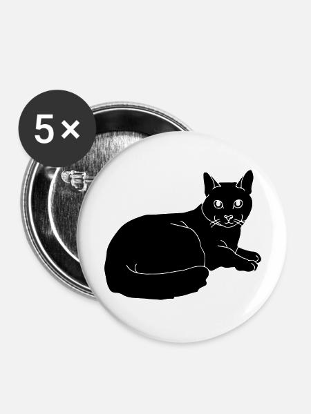 cat - Buttons groß 56 mm (5er Pack) - Weiß
