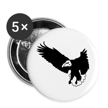 Adler - Buttons groß 56 mm (5er Pack) - Weiß - Vorne