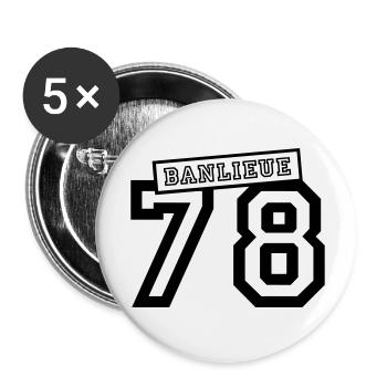 banlieue 78 - Buttons groß 56 mm (5er Pack) - Weiß - Vorne