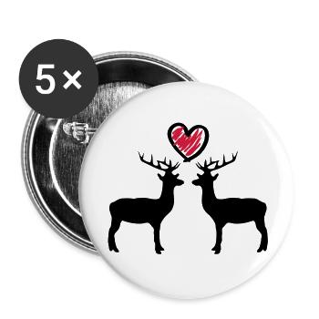 hirsch_love_c2 - Lot de 5 grands badges (56 mm) - blanc - Devant