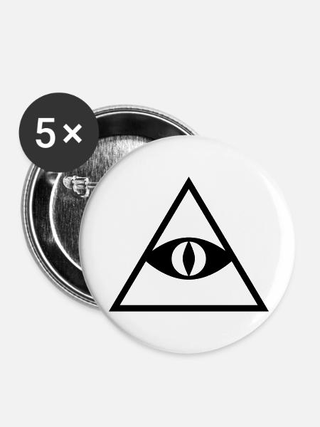 Pyramide - Buttons groß 56 mm (5er Pack) - Weiß