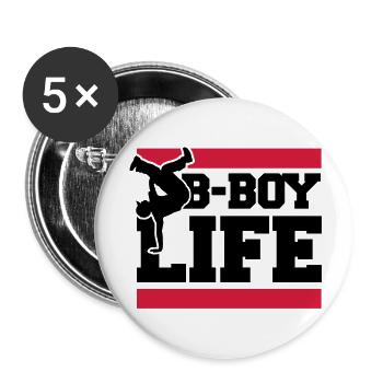 b_boy_life_c2 - Buttons groß 56 mm (5er Pack) - Weiß - Vorne