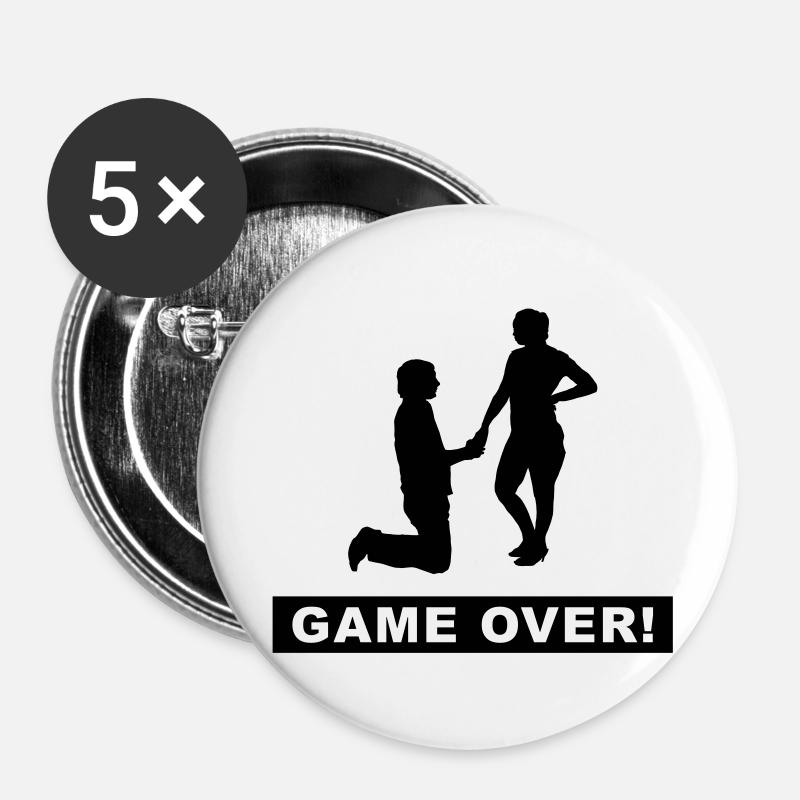 stag night - Buttons large 2.2''/56 mm (5-pack) - white