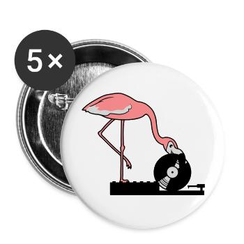 musik party feiern disko club auflegen mischpult v - Buttons groß 56 mm (5er Pack) - Weiß - Vorne