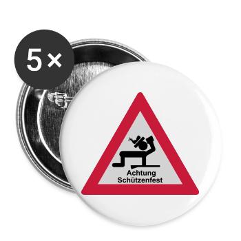 Attention Marksmen - Buttons large 2.2''/56 mm (5-pack) - white - Front