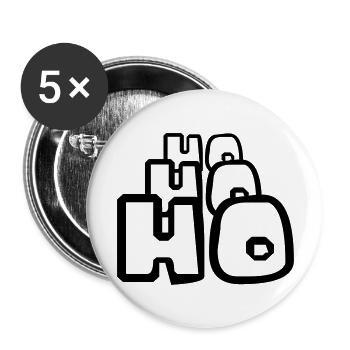 happy ho ho ho noël santa nololaus w - Lot de 5 grands badges (56 mm) - blanc - Devant
