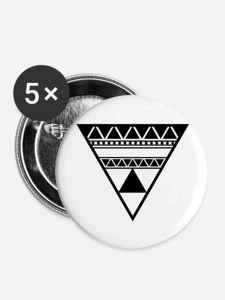 Dreieck - Buttons groß 56 mm (5er Pack) - Weiß