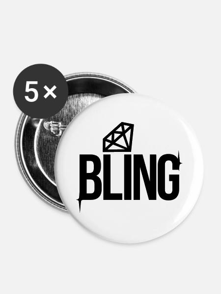 Bling - Buttons groß 56 mm (5er Pack) - Weiß